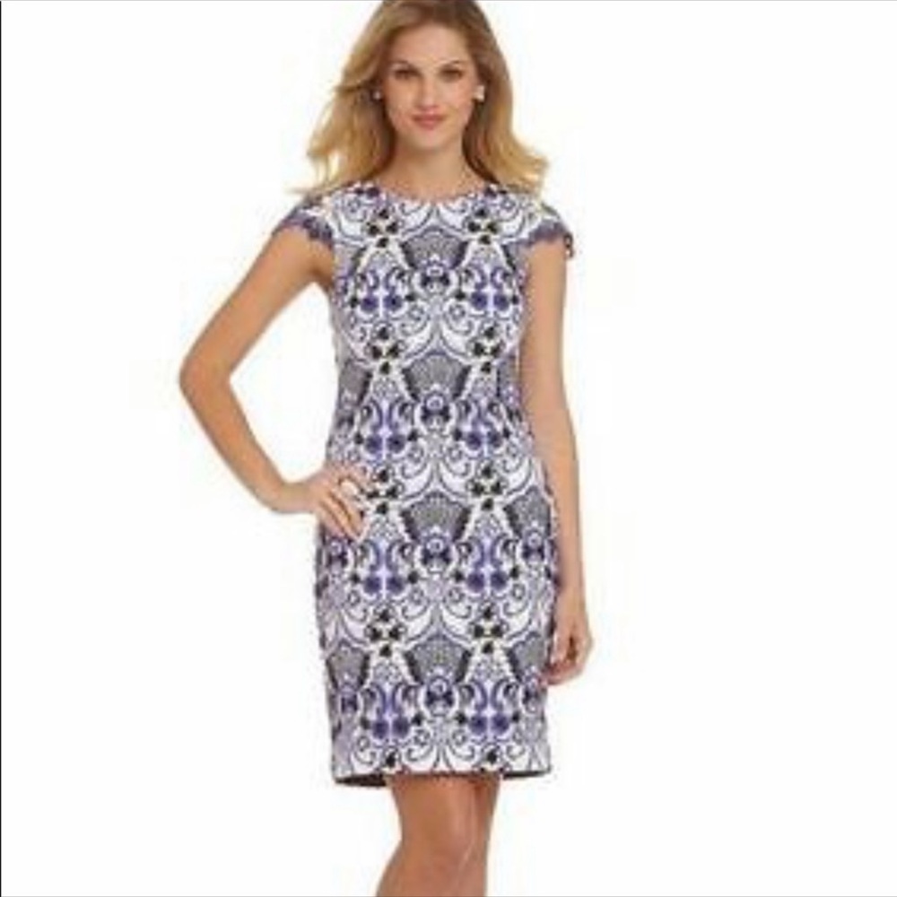 ANTONIO MELANI LACE OVERLAY SHIFT DRESS - Picture 8 of 10
